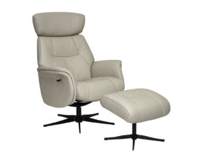 GFA Murcia Swivel Recliner & Footstool in Mushroom Leather