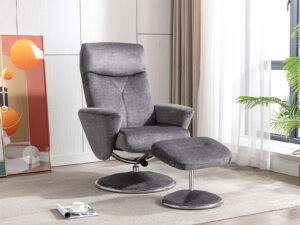 GFA Paddington Swivel Recliner & Footstoolin Graphite