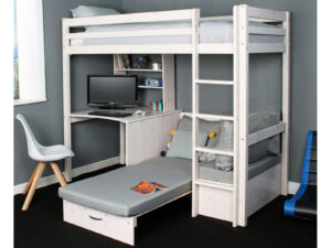 Kids Avenue Flexa Hit 9 Highbed With Silver Futon