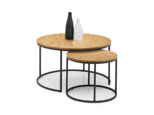 Julian Bowen Bellini Round Nesting Coffee Table in Oak