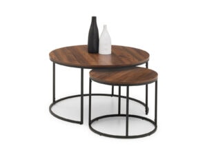Julian Bowen Bellini Round Nesting Coffee Table in Walnut