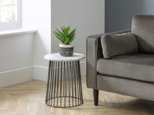 Julian Bowen Broadway Round Marble Lamp Table