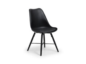 Julian Bowen Kari Dining Chair in Black Seat & Black Legs