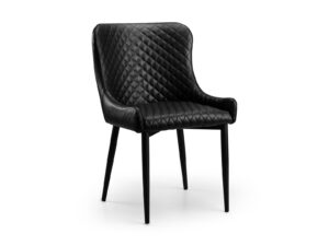Julian Bowen Luxe Faux Leather Dining Chair in Black