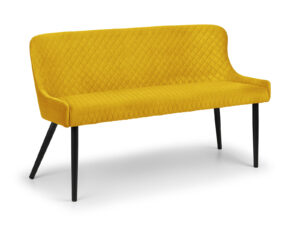 Julian Bowen Luxe High Back Bench in Mustard
