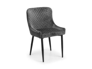 Julian Bowen Luxe Velvet Dining Chair in Grey