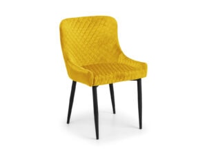 Julian Bowen Luxe Velvet Dining Chair in Mustard