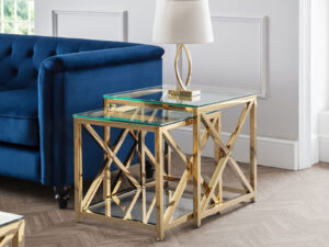 Julian Bowen Miami Nest Of Tables in Gold
