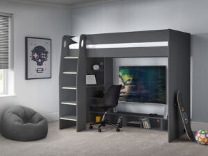 Julian Bowen Nebula Gaming Bed with Desk in Anthracite