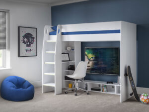 Julian Bowen Nebula Gaming Bed with Desk in White