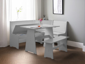 Julian Bowen Newport Corner Dining Set with Storage Bench in Grey