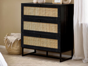 Julian Bowen Padstow Chest - 3 Drawer in Black