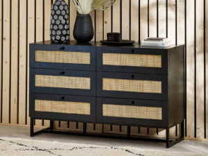 Julian Bowen Padstow Chest - 6 Drawer in Black