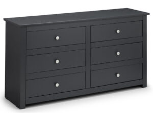 Julian Bowen Radley Chest - Wide 6 Drawer in Anthracite