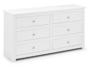 Julian Bowen Radley Chest - Wide 6 Drawer in Surf White