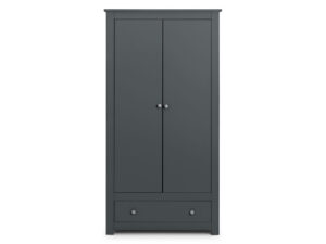 Julian Bowen Radley Wardrobe - 2 Door 1 Drawer Flatpack in Anthracite