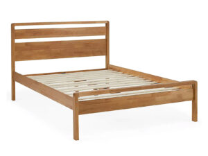 5ft King Size Kyoto Skandi Mid Century Bedstead in Mid Oak