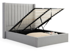 4ft6 Double Kyoto Emerson Ottoman Bedstead in Neptune Grey Faux Wool