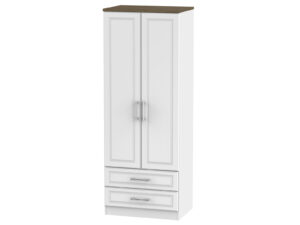 Welcome Furniture Kent Tall 2ft6 2 Drawer Wardrobe