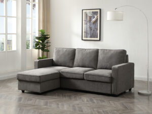 Kyoto Myles Corner Sofa Bed in Grey Fabric