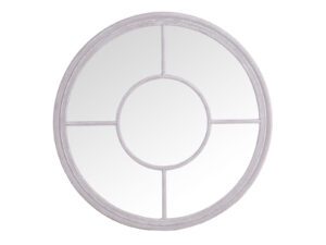 Furniture Mill Mirror Collection Round Window Mirror - Grey