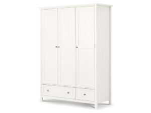 Julian Bowen Maine 3 Door Combination Wardrobe in Surf White