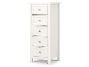 Julian Bowen Maine 5 Drawer Tall Chest in Surf White