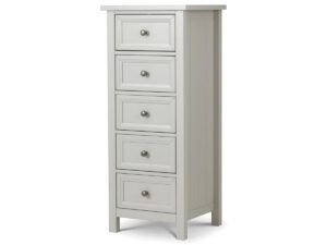 Julian Bowen Maine 5 Drawer Tall Chest in Dove Grey