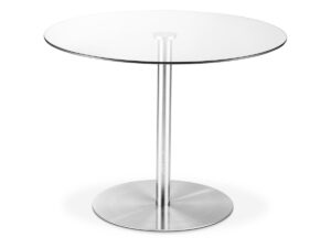 Julian Bowen Milan Round Glass Pedestal Table