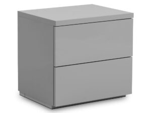 Julian Bowen Monaco 2 Drawer Bedside in Gloss Grey