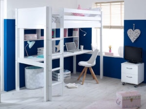 Kids Avenue Nordic Highsleeper 2 WIth Flat White Gable Ends