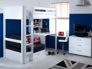 Kids Avenue Nordic Highsleeper 3 WIth White Gables