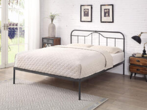4ft6 Double Flintshire Furniture Oakenholt Bedstead in Black/Silver