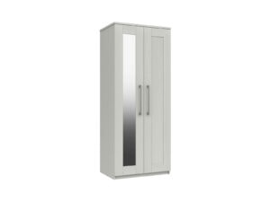 Furniture Mill Andante Range 11 in White 2 Door Wardrobe With Mirror