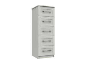 Furniture Mill Andante Range 11 in White 5 Drawer Tallboy