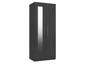 Furniture Mill Andante Range 11 in Graphite 2 Door Wardrobe With Mirror