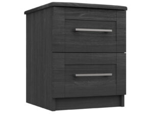 Furniture Mill Andante Range 11 in Graphite 2 Drawer Bedside Chest