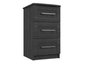 Furniture Mill Andante Range 11 in Graphite 3 Drawer Bedside Chest