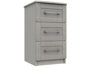 Furniture Mill Andante Range 11 in Light-Grey 3 Drawer Bedside Chest