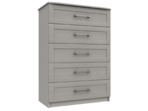 Furniture Mill Andante Range 11 in Light-Grey 5 Drawer Chest