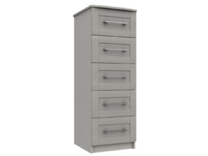 Furniture Mill Andante Range 11 in Light-Grey 5 Drawer Tallboy