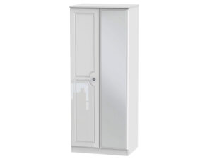 Welcome Furniture Pembroke Gloss 2ft6  Mirror Wardrobe