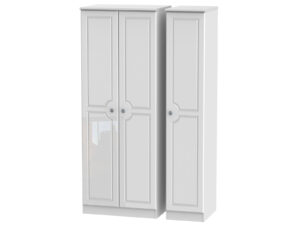 Welcome Furniture Pembroke Gloss Tall Triple Plain Wardrobe