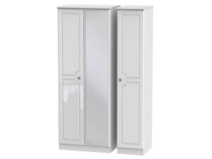 Welcome Furniture Pembroke Gloss Tall Triple Mirror Wardrobe
