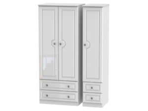 Welcome Furniture Pembroke Gloss Tall 2 Drawer & Drawer Wardrobe