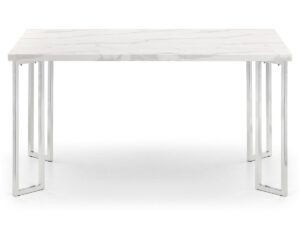 Julian Bowen Positano White Marble Dining Table