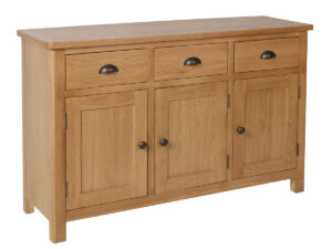 Furniture Mill Radford Oak 3 Drawer 3 Door Sideboard
