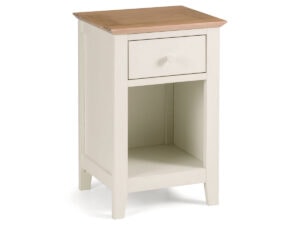 Julian Bowen Salerno Bedside Cabinet - 1 Drawer in Two Tone - Ivory / Oak