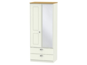 Welcome Furniture Victoria 2ft6 2 Drawer Mirror Wardrobe