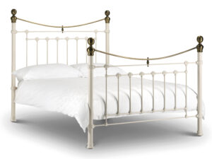 4ft6 Double Julian Bowen Victoria Bedstead in Stone White